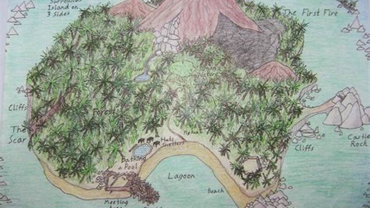 Map Of The Island From Lord Of The Flies