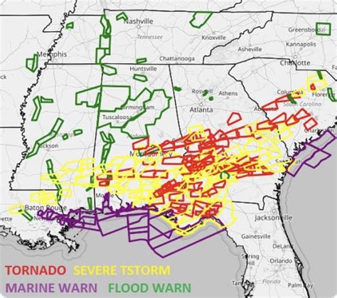 Map Of Tornadoes In Georgia Yesterday