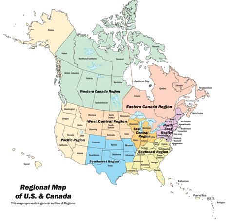 Map Of United States And Canada Provinces