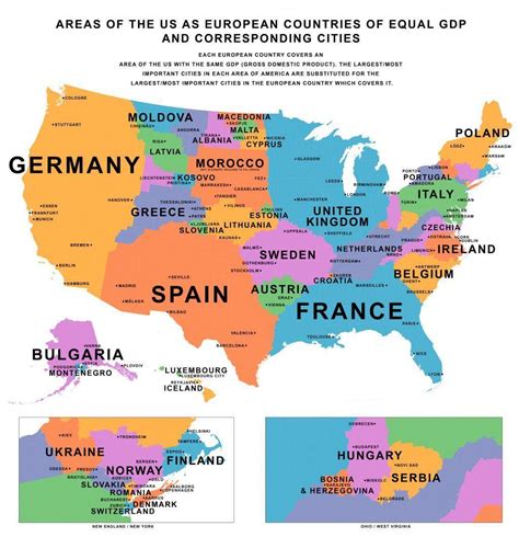 Map Of United States And Europe