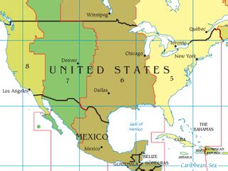 Map Of Us And Mexico Time Zones