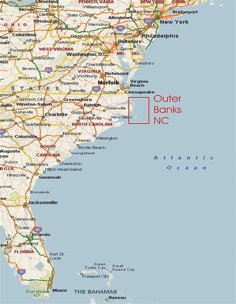 Map Of Us East Coast Beach Towns