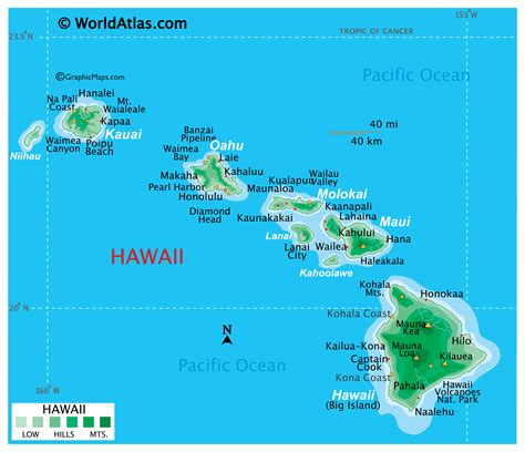 Map Of Usa And Hawaii Islands