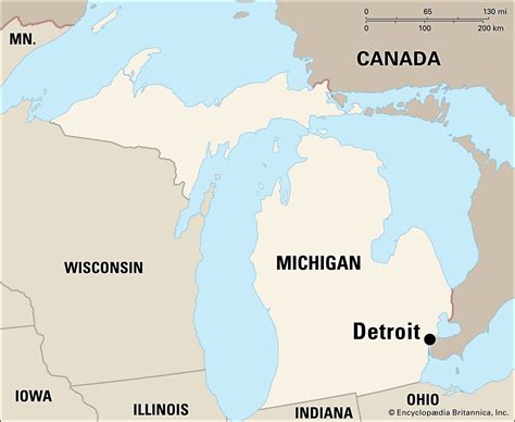 Map Of Usa Detroit