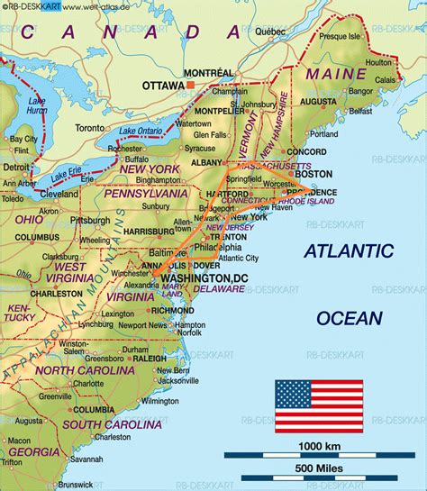 Map Of Usa Eastern Seaboard