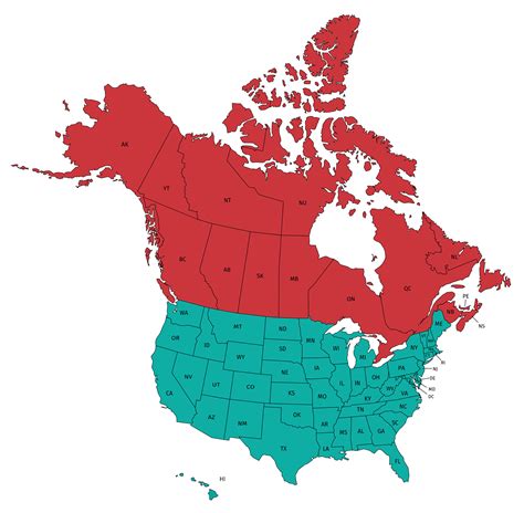 Map Of Usa In Canada