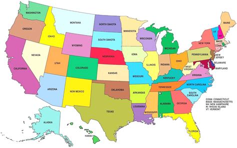 Map Of Usa Labeled