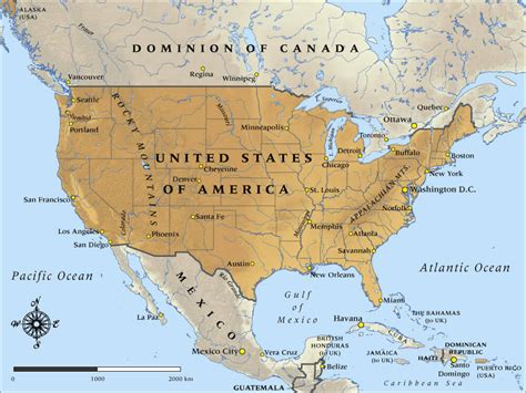 Map Of Usa Mexico And Canada