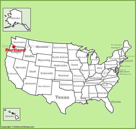 Map Of Usa Portland Oregon