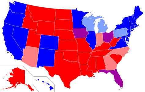 Map Of Usa Red And Blue States
