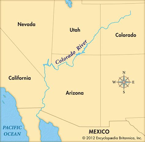 Map Of Usa Showing Colorado River