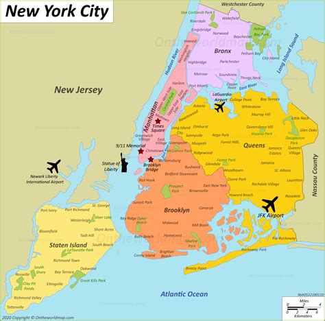 Map Of Usa Showing New York City