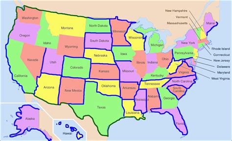Map Of Usa Showing State Lines