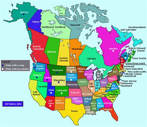 Map Of Usa States And Canada