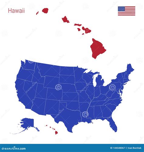 Map Of Usa With Hawaii Highlighted