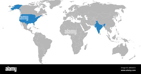 Map Of Usa With India Highlighted