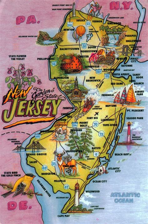 Map Of Usa With New Jersey