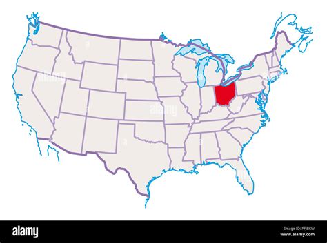 Map Of Usa With Ohio Highlighted
