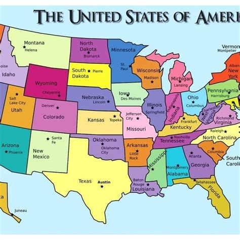 Map Of Usa With States And Capitals Pdf