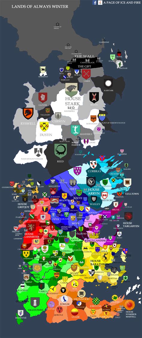 Map Of Westeros By House