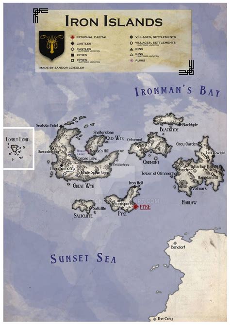 Map Of Westeros Iron Islands