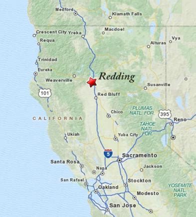 Map Redding California Usa