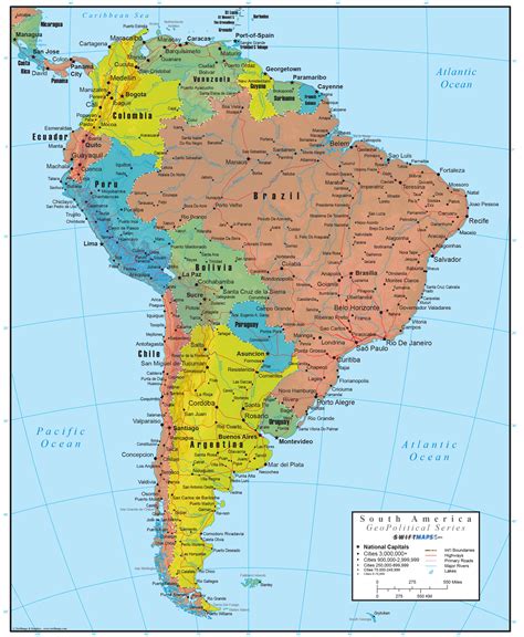 Map Usa And South America