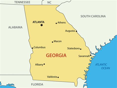 Map Usa States Georgia