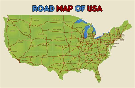 Map Usa States Road