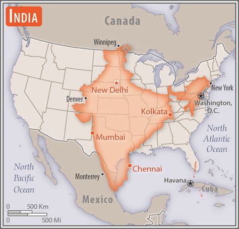 Map Usa To India