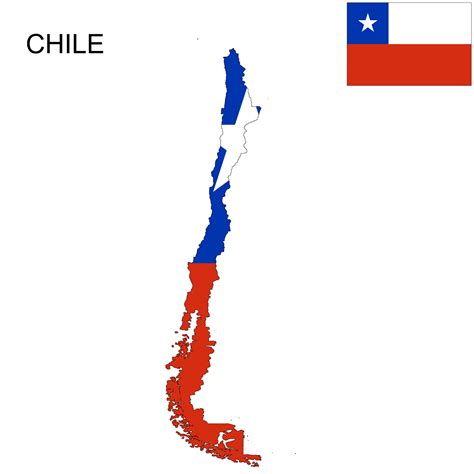 map and flag of chile