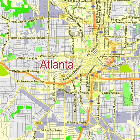 Map Atlanta Georgia Printable