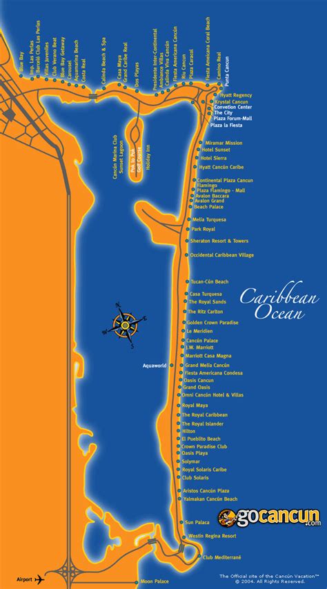 Hotel Zone Map Cancun hotels, Cancun hotel zone, Caribbean sea