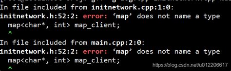 map does not name a type c++