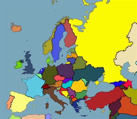 map europe colour countries