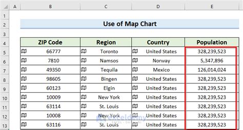 map excel data by zip code