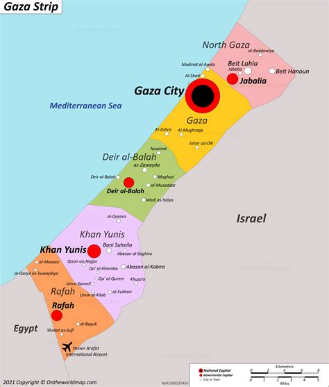map gaza and israel