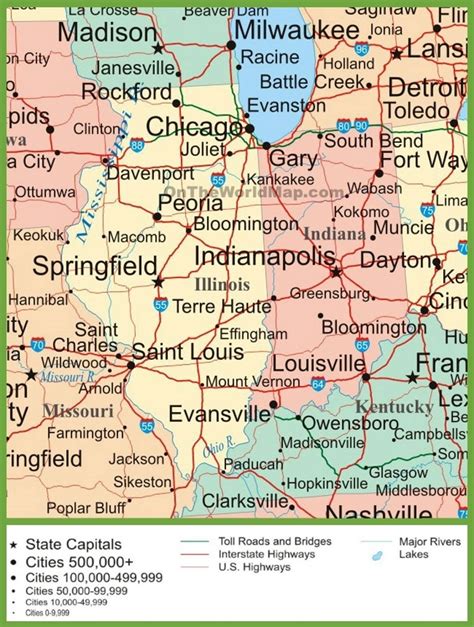 Map Illinois Indiana