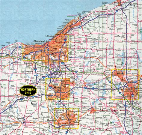 Map Northeast Ohio Cities