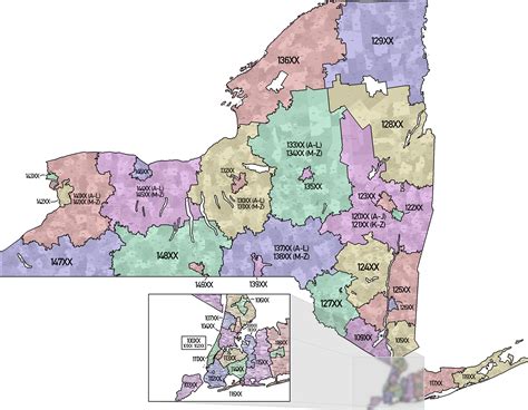New York State Zip Code Map Printable Map