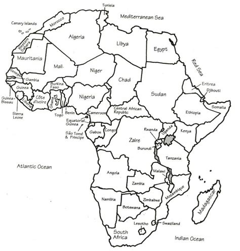 Map Of African Countries Printable