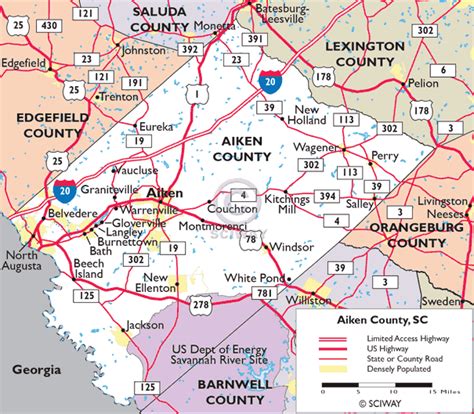 map of aiken county