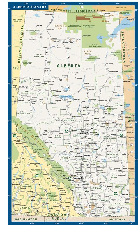 map of alberta province