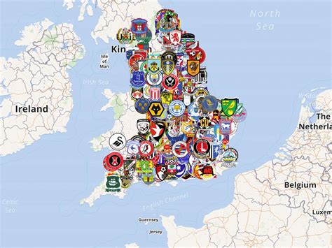 map of all english football clubs
