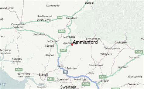 map of ammanford wales