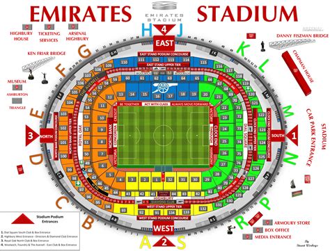 map of arsenal stadium