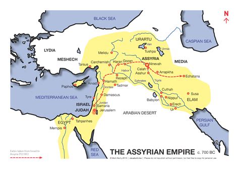 map of assyria 700 bc