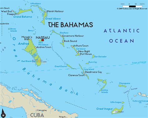 map of bahama islands and cays