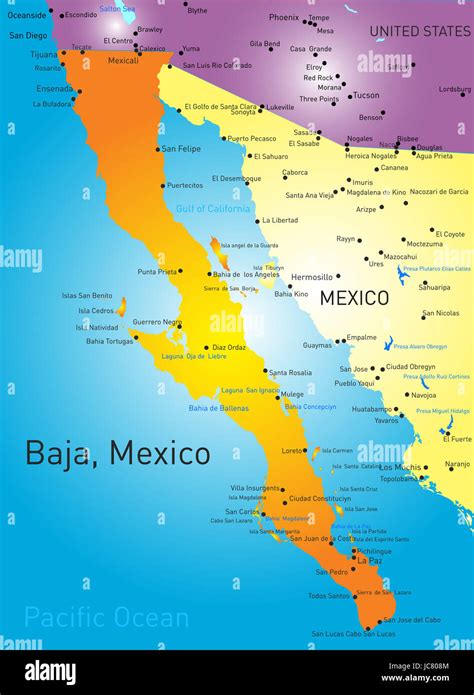 map of baja mexico towns