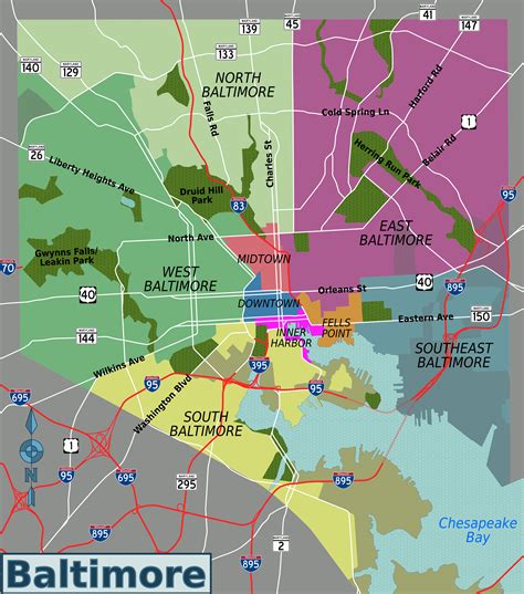 map of baltimore md and dc